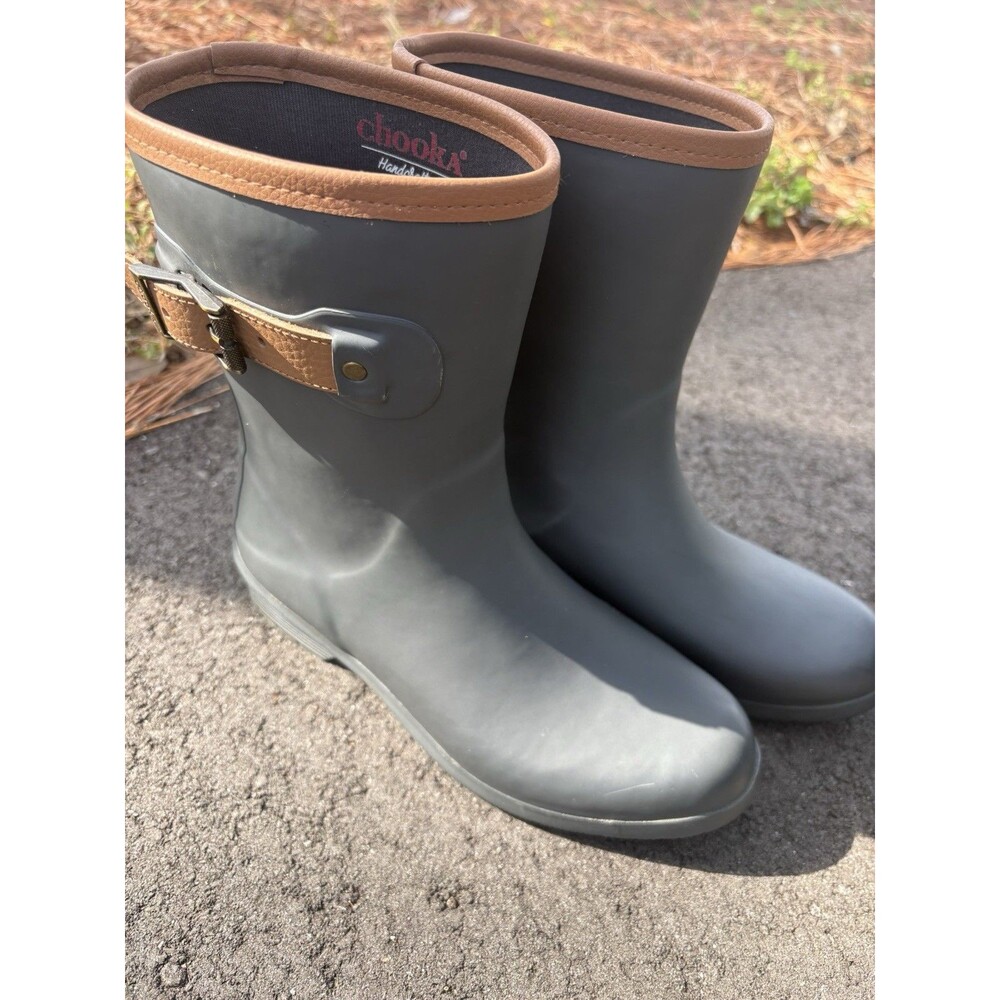 CHOOKA RUBBER LINED PULL ON WOMEN'S RAIN BOOTS 7 BALLARD MID Lined Foam Insole